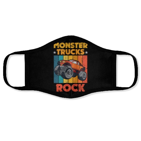 Awesome Monster Trucks Rock Tricks Stunts Wheelies Face Masks