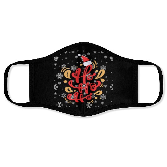 Santa claus says ho ho ho Face Masks