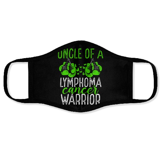 Uncle Lymphoma Cancer Awareness Niece Nephew Face Masks