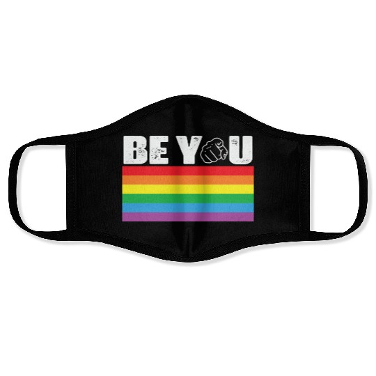 LBGT Flag Gay Pride Human Be You Face Masks