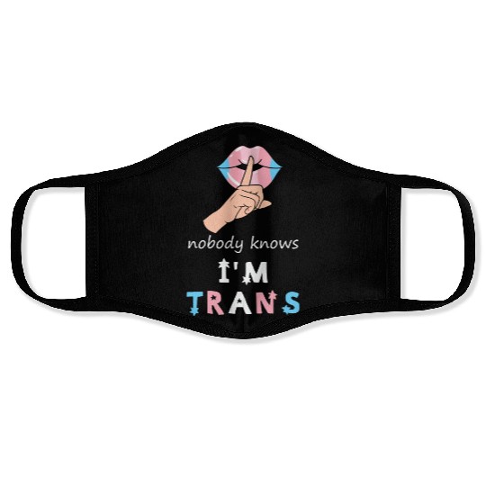 LBGT Flag Gay Pride Human Nobody knows i'm Trans Face Masks
