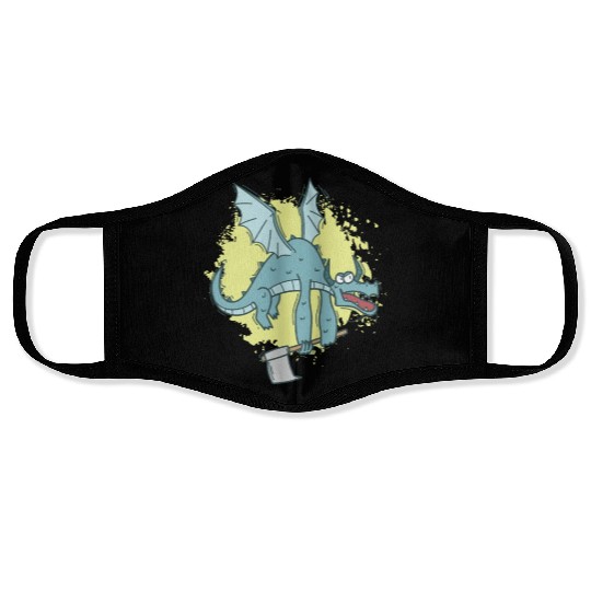 funny Dragon with Axe cute Animal Face Masks