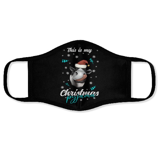 Winter Christmas Pyjama Cow Face Masks