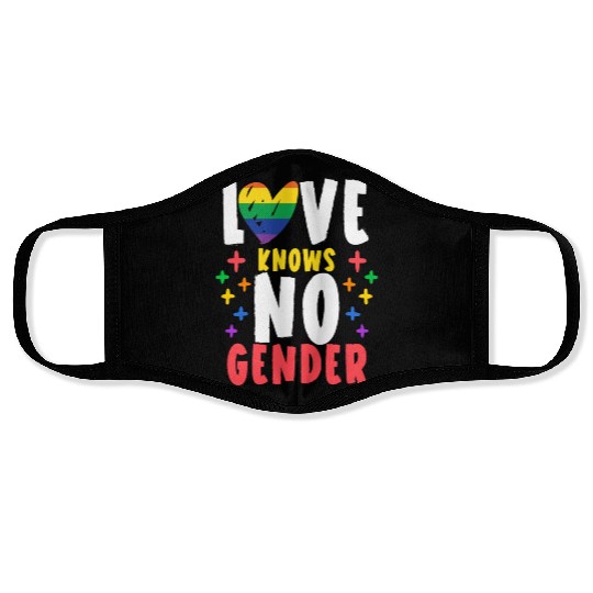Love Knows No Gender Rainbow Pride Month Face Masks