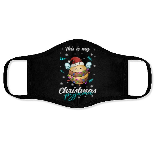 Winter Christmas Pyjama Bee Face Masks