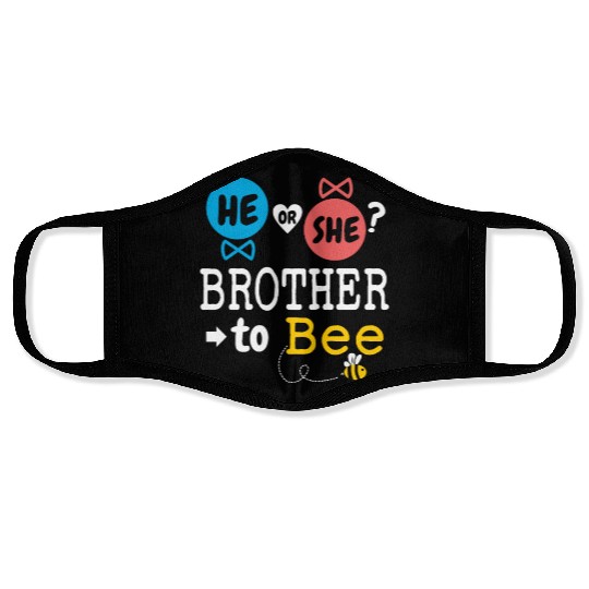 He or She Brother To Bee Gender Reveal Family Face Masks