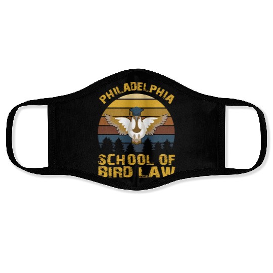Vintage Philadelphia School Of Bird Law For Nature Face Masks