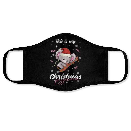 Winter Christmas Pyjama Koala Face Masks