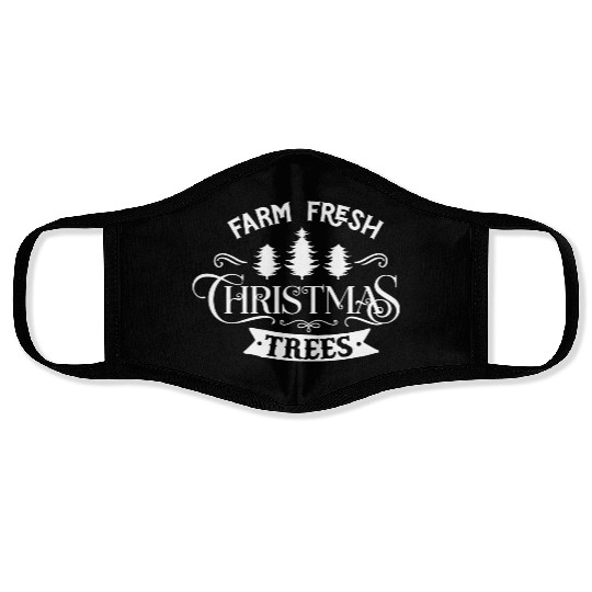 Farm fresh Christmas trees white 02 Face Masks