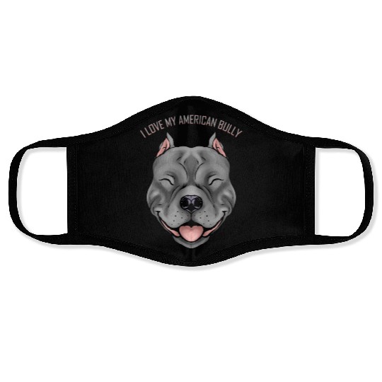 Dog Lover - I Love My American Bully Face Masks