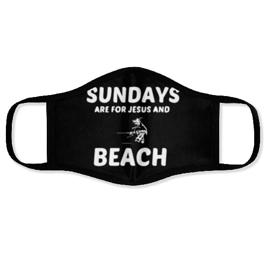 BEACH AND JESUS SUNDAY Face Masks