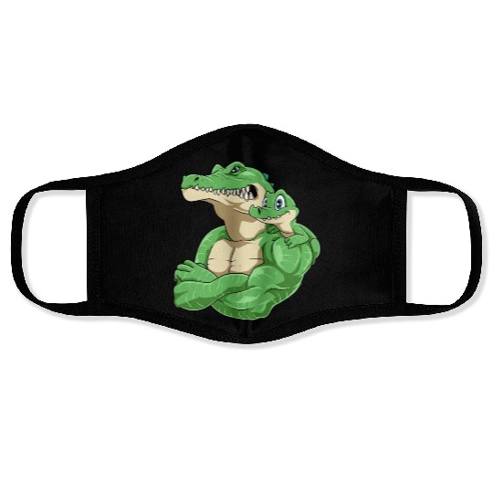 Strong Crocodile with Crocodile Kid for a Face Masks