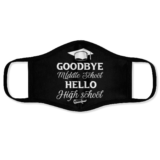 Graduation Bye Middle School Hello Highschool Back Face Masks