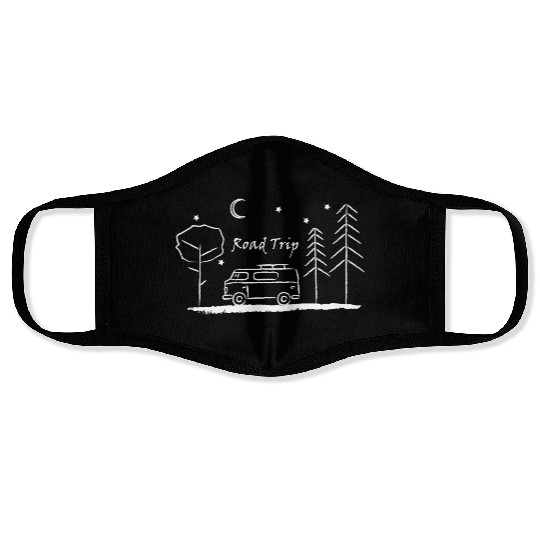 Road trip – your heart beats for camping Face Masks