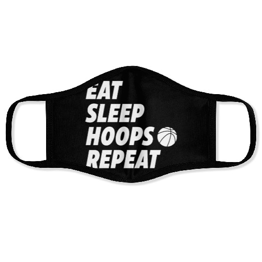 Eat Sleep Hoops Repeat Basketball Face Masks