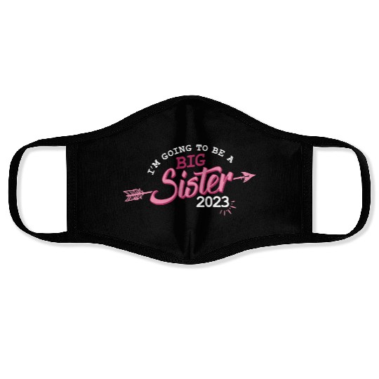 Going to be a Big sister 2023 pregnancy baby girls Face Masks