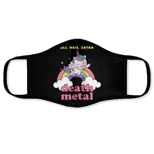 Unicorn On Cloud Death Metal Face Masks