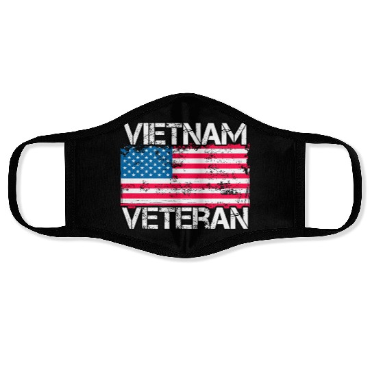 Vietnam Veteran Vintage Us Flag Military Vet Face Masks