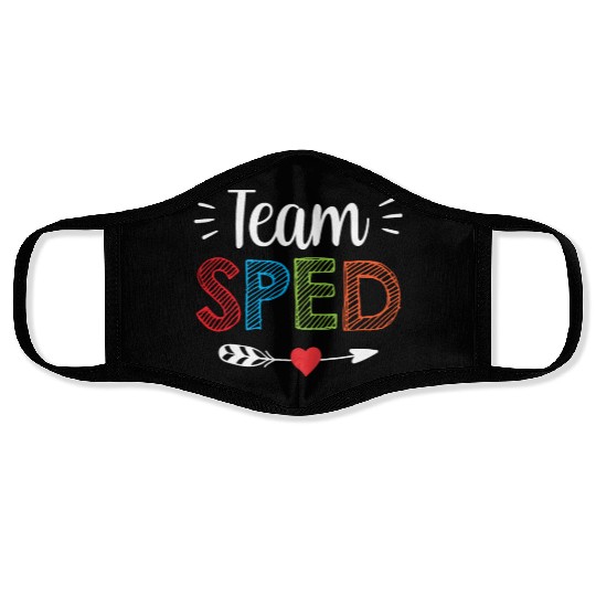 Team Sped Teacher Special Education Awareness Face Masks