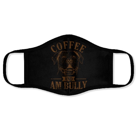 Coffee and AM Bully Bulldog Pet Face Masks
