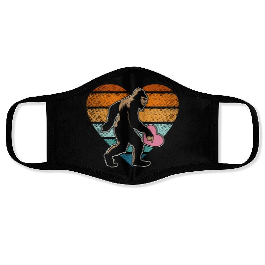 Valentines Day Hearts Day Cupid Bigfoot Believer Face Masks