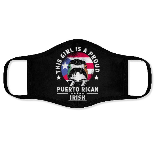 Puerto Rico Flag Ireland Grown Women Girl Face Masks