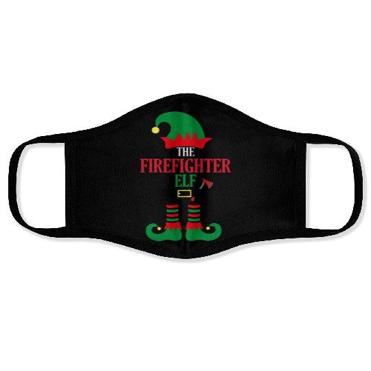 the firefighter elf with axe Face Masks