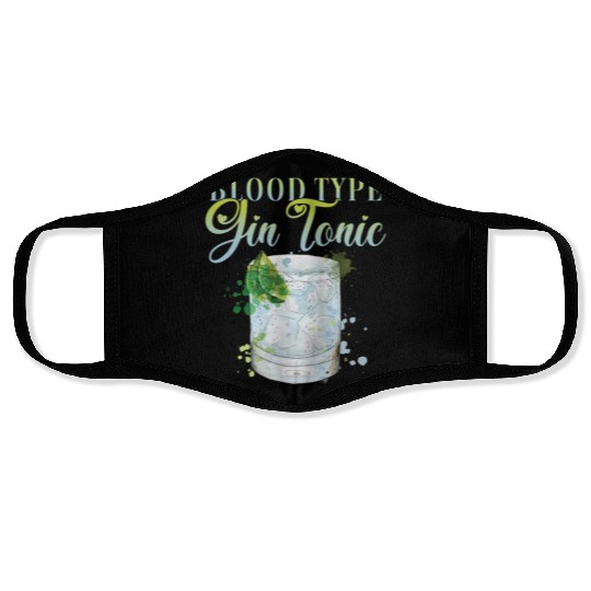 Blood Type Gin Tonic Cocktail for Bartender Face Masks