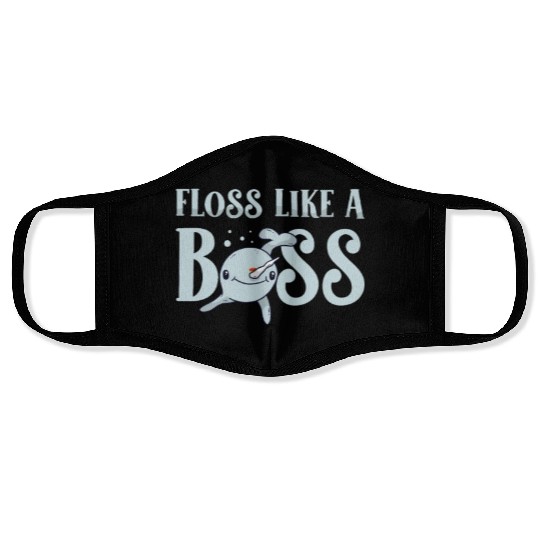 Floss Like A Boss Sea Unicorn Animal Lover Narwhal Face Masks
