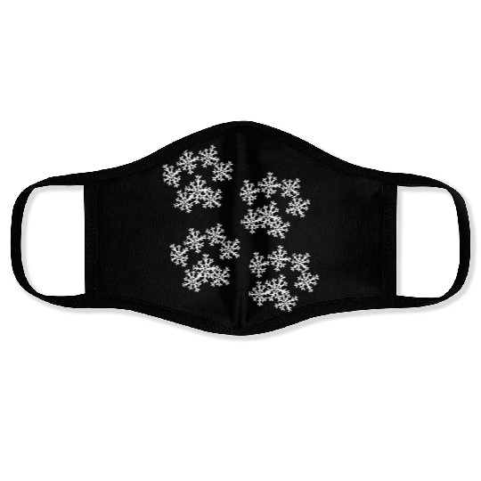 Snowflake Paw Prints Face Masks