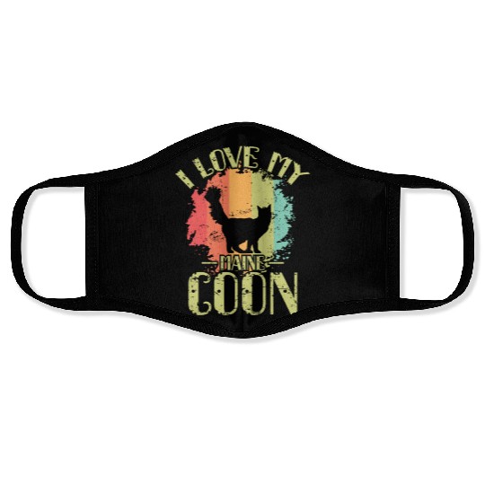 I Love my Maine Cat Pet Male Cat Face Masks