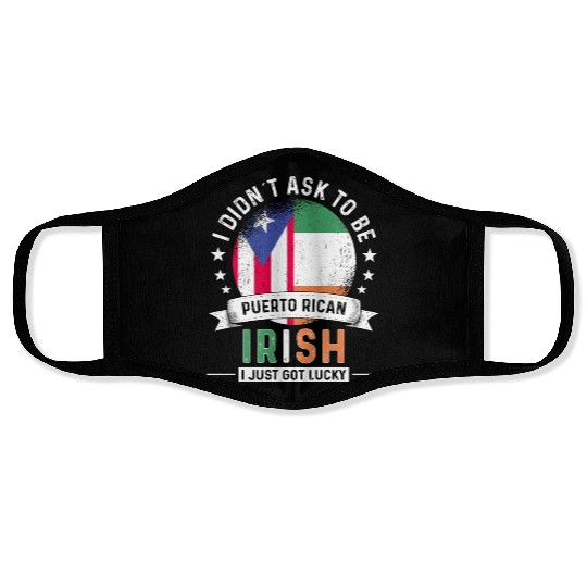 Puerto Rico Flag Ireland Grown Got Lucky Face Masks