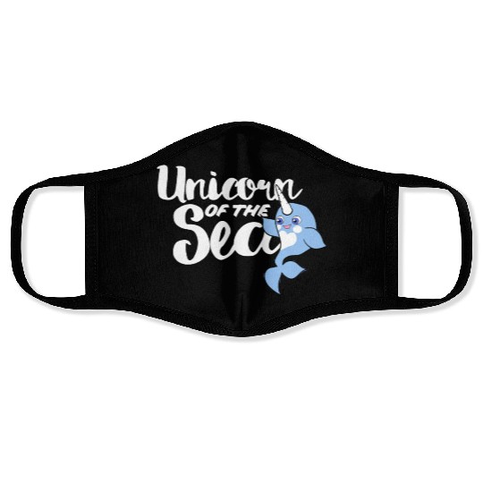 Unicorn of the sea narwhal humor Face Masks