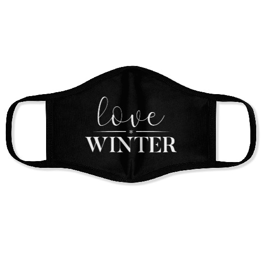 I Love Winter, Snow, Cold And Snowman Face Masks