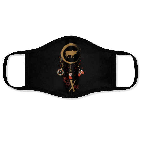 Winter dreamcatcher Christmas Bull Face Masks