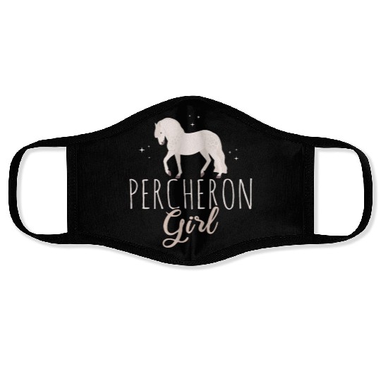 Percheron Horse Girl Horses Lover Horse Riding Hor Face Masks