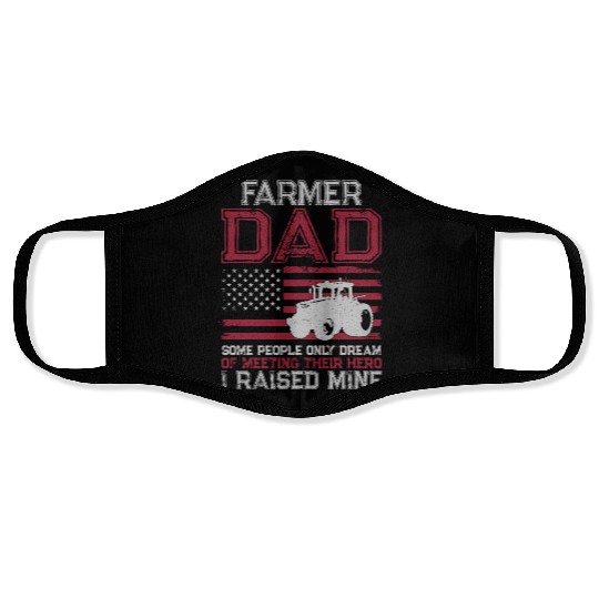 Farming Farmer Dad Father Tractor Face Masks