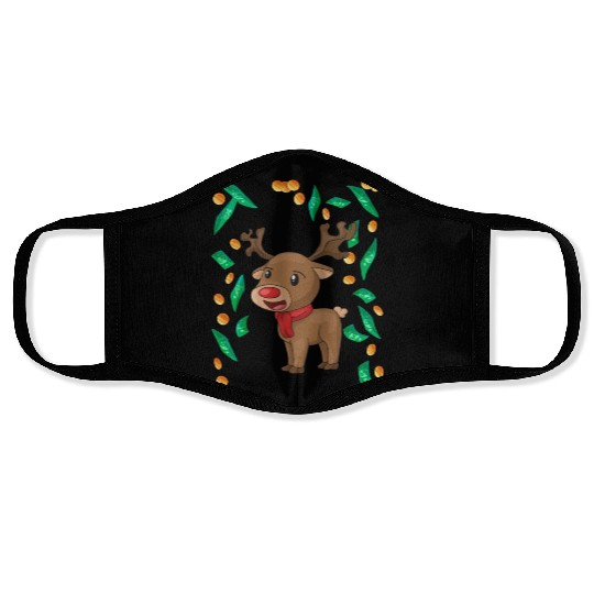 Reindeer Christmas windfall Face Masks