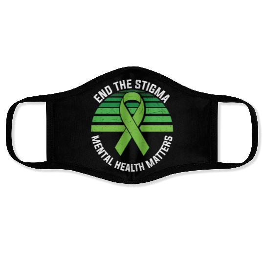 End The Stigma Mental Health Matters Face Masks