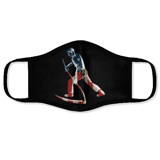 Farming Farmer American Flag Us Face Masks