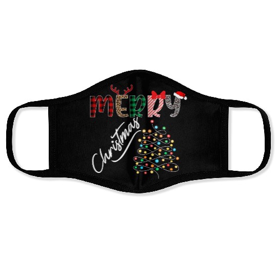 MERRY CHRISTMAS ,Christmas light Face Masks