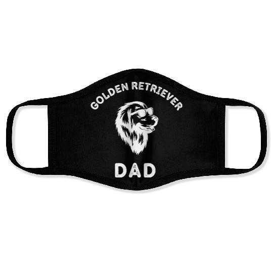 golden retriever dad, dog Face Masks