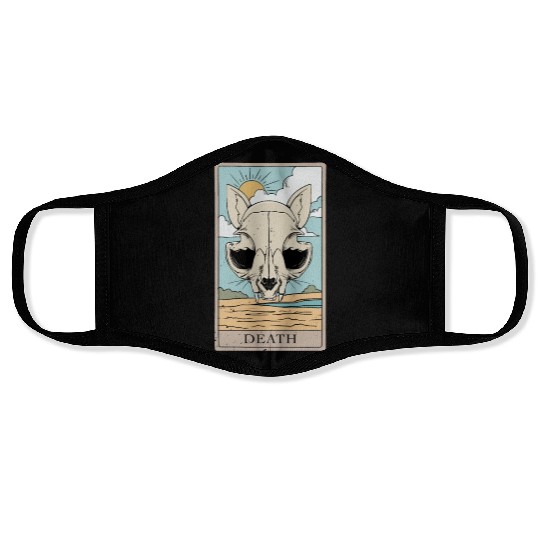 Cat Death Tarot Card Design for a Tarot Card Read Face Masks