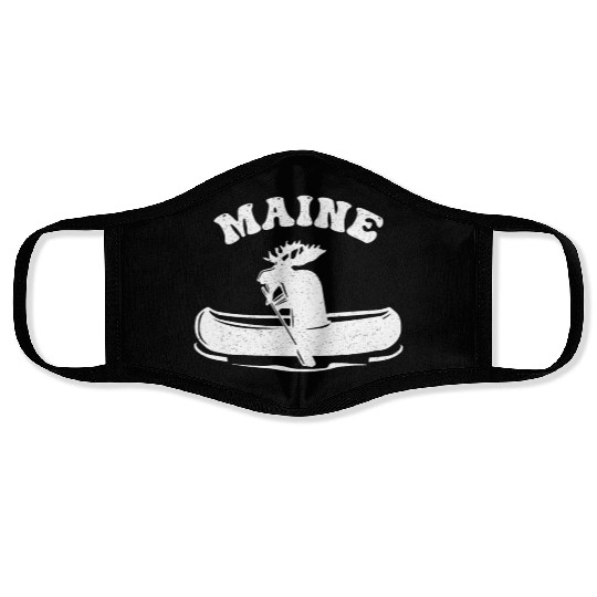 Maine , Paddling Moose Face Masks