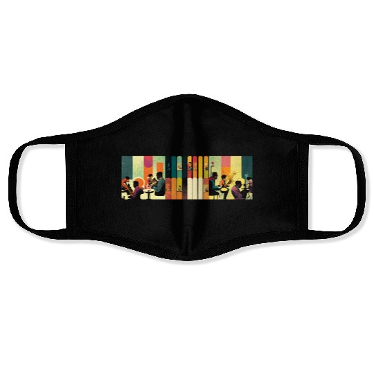 Music, jazz & ink Face Masks