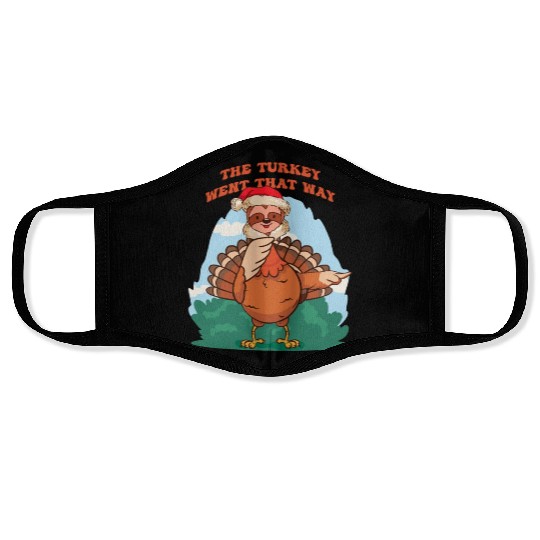 Thanksgiving Sloth Funny Fake Sloth the turkey Face Masks
