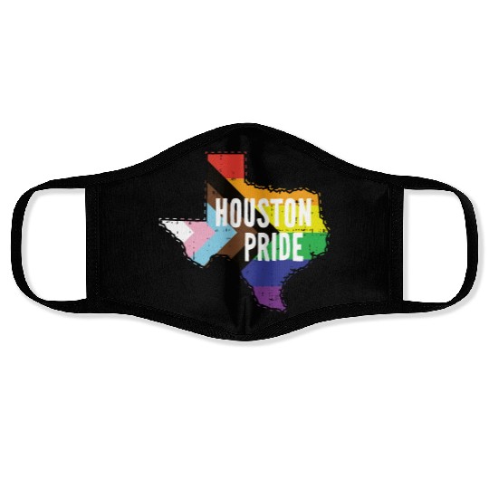 Houston Pride Gay Lesbian Queer Texas Rainbow Flag Face Masks