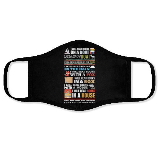 Reading Library Literature Read Books Lover Reader Face Masks