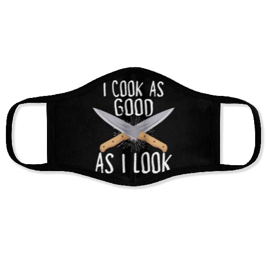 Chef Cook Kitchen Restaurant Knives Cookout Face Masks