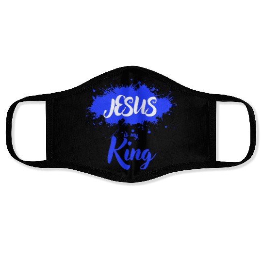 JESUS is my King blue light Face Masks
